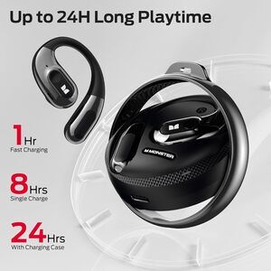 Monster Open Ear Headphone AC330 Wireless Earbuds Bluetooth - Black - TESTED!